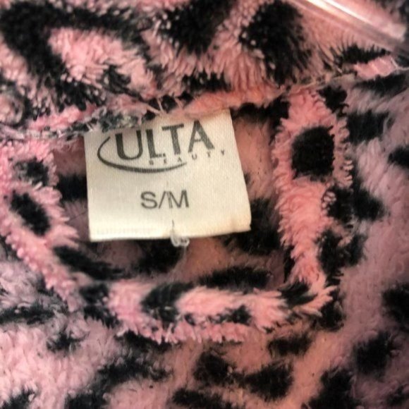 ULTA Pink Leopard Print Fluffy House Coat Robe Size S/M - Picture 9 of 9